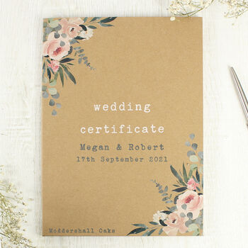 Personalised Wedding Certificate Display Book, 4 of 7