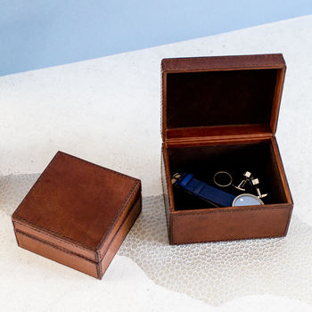 'Daddy's Cufflinks' Leather Stud Box Two Colours/Sizes, 7 of 9