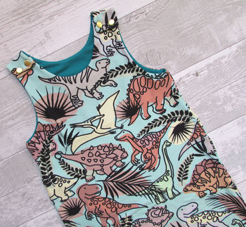 Dinosaur Print Baby And Child Dungarees, 5 of 9