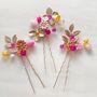 Luxury Gold, Pink And Orange Hair Pins, thumbnail 3 of 6