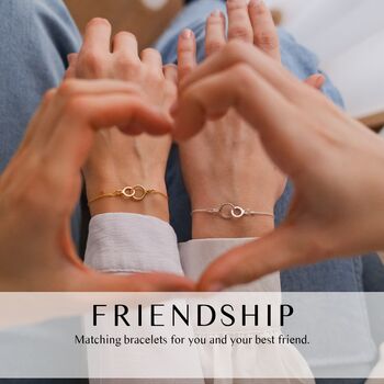 Best Friends Gift, Set Of Two Matching Interlocking Sterling Silver Bracelets, 3 of 8