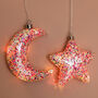 Personalised Hanging Pink Glitter LED Light, thumbnail 1 of 5