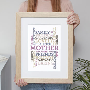 Personalised Lilac Word Art Print 'Use Any Words', 4 of 8