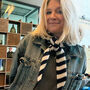 Lambswool Knitted Striped Triangle Scarf, thumbnail 2 of 6