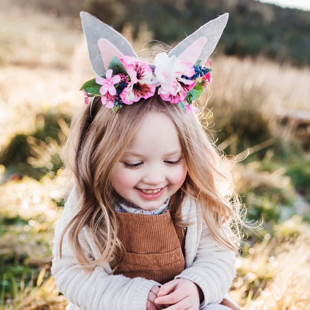 Download Easter Bunny Ears Flower Headband By Luna And Wild ...