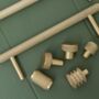 Solid Satin Brass Knurled Kitchen Handles And Knobs, thumbnail 1 of 12