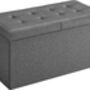 Dark Grey Padded Storage Ottoman With Flip Up Lid, thumbnail 6 of 7