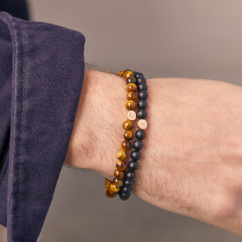 Men's Personalised Semi Precious Bead Bracelet, 3 of 10