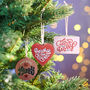 Set Of Three Positive Hanging Christmas Decorations, thumbnail 1 of 2
