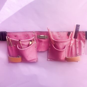 Pink Suede Personalised Leather Tool Belt, 3 of 6