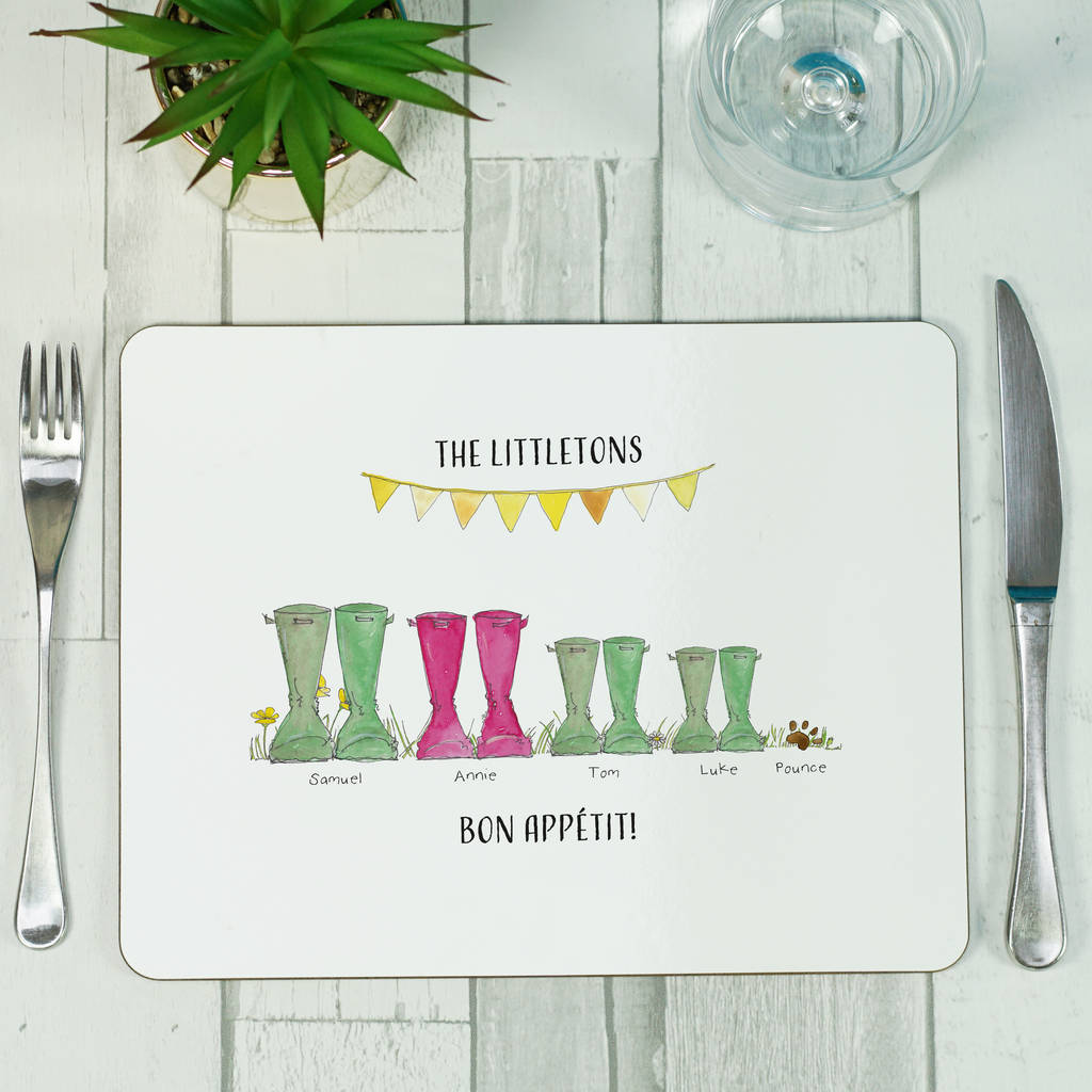 Personalised Welly Boot Placemat By This Is Nessie