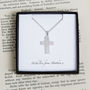 Personalised Rose Quartz Cross Charm Necklace, thumbnail 1 of 3