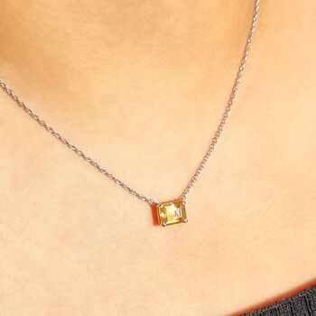 Citrine Necklace In Sterling Silver And Gold Vermeil, 6 of 9