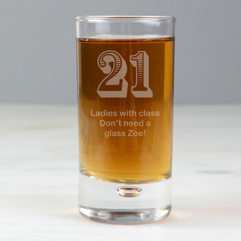 21st Birthday Engraved Shot Glass, 4 of 4