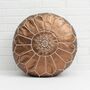 Moroccan Coloured Leather Or Faux Leather Pouffe, thumbnail 6 of 12