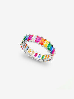 Rainbow Ring With Colourful Stones Sterling Silver, 2 of 6