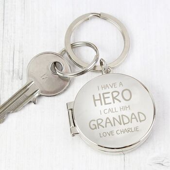 Personalised 'I Have A Hero' Photo Keyring, 2 of 2