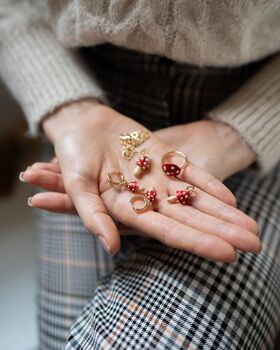 Fable Enamel Mushroom Ring, 3 of 6