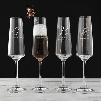 Personalised Wedding Party Champagne Flute, 5 of 8