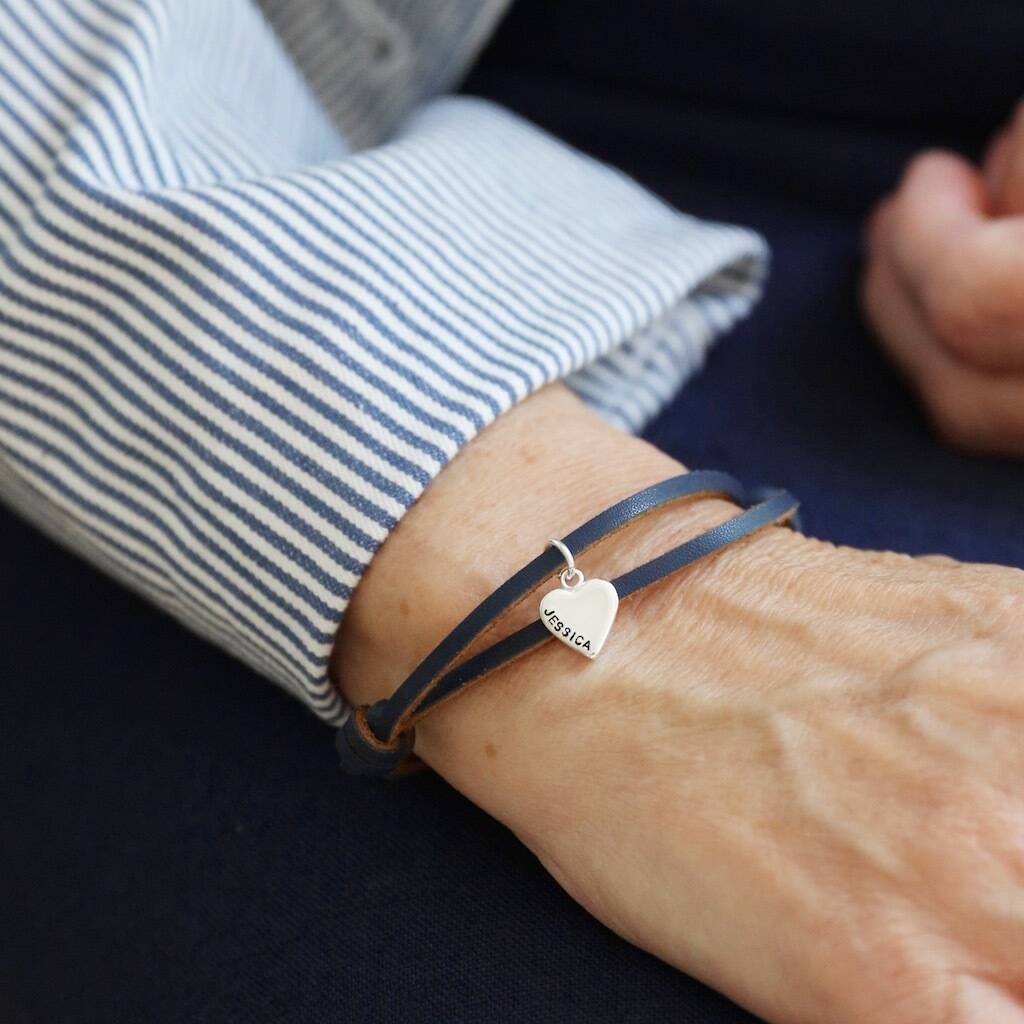 Personalised Adjustable Leather Cord And Charm Bracelet By Lisa Angel