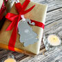 Personalised Silver Mirror Christmas Gonk Gift Tag Place Setting, thumbnail 1 of 5