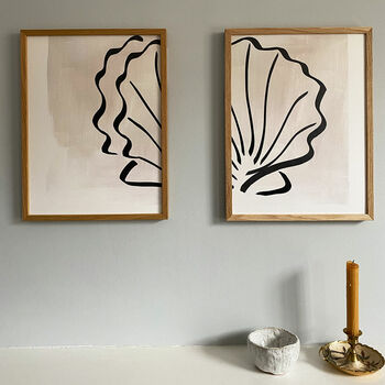 Scallop Shell Duo Print Set, 4 of 8