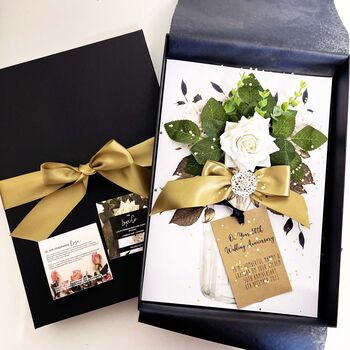 Boxed Opulence Bloom Personalised 50th Anniversary Card, 2 of 5