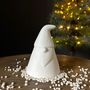 Ceramic LED White Gonk Christmas Ornament, thumbnail 2 of 3