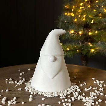 Ceramic LED White Gonk Christmas Ornament, 2 of 3