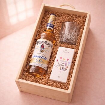 Mother’s Day Captain Morgan 0.0% Alcohol Free With Glass And Chocolate, 2 of 3