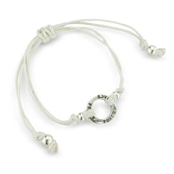 Love And Peace Sterling Silver Friendship Bracelet, 6 of 10