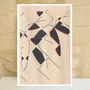 Cream Japanese Abstract Leaf Print, thumbnail 3 of 3