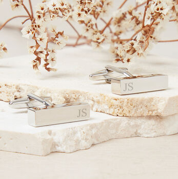 Personalised Initial Bar Cufflinks, 3 of 12