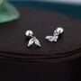 Sterling Silver Cz Marquise Leaf Screwback Earrings, thumbnail 7 of 11