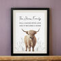 Personalised Highland Cow Black Poster Frame, thumbnail 3 of 4