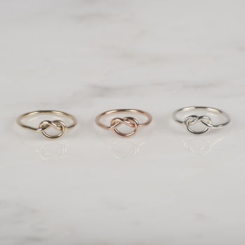 Rose Gold Proposal Love Knot Ring, 5 of 9