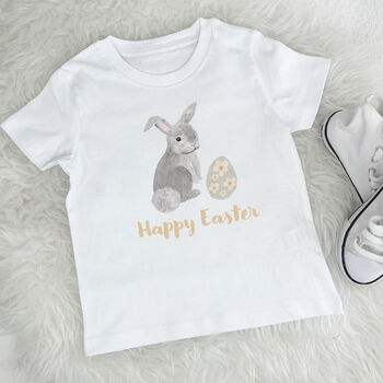 Happy Easter Illustrated Bunny Babygrow, 3 of 4