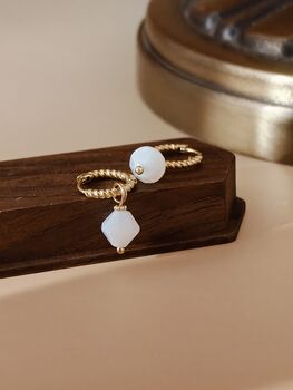 Aurora Rhombus Dendritic Agate Earrings, 5 of 8