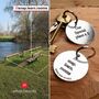 Personalised What3words Round Pewter Keyring Gift, thumbnail 2 of 7