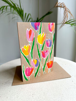 Tulips Floral Mother's Day Card, 2 of 8