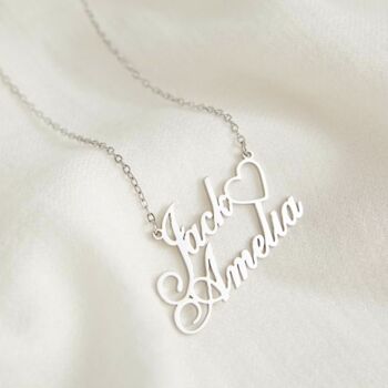 Personalised Two Name Heart Necklace, 3 of 6