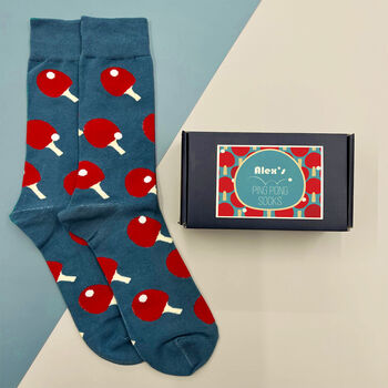 Personalised Men's Ping Pong Socks In A Box, 2 of 8