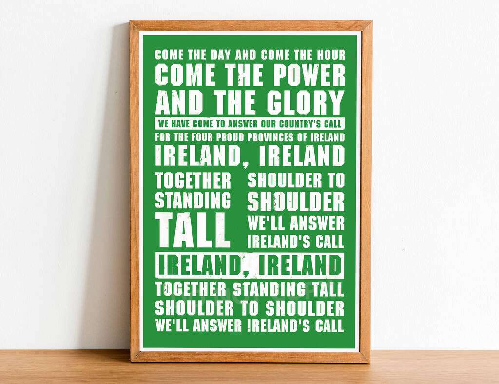 original ireland s call rugby song lyrics poster