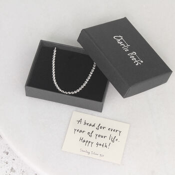 Sterling Silver 40th Birthday 40 Beads Slider Bracelet, 3 of 6