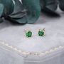 Emerald Green Three Four Five And 6mm Cz Stud Earrings, thumbnail 7 of 12