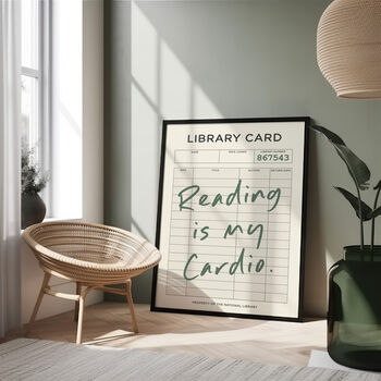 Personalised Library Card Print | Book Lover Wall Art, 4 of 6