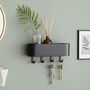 Steel Keyhook And Shelf In Charcoal Grey Or White, thumbnail 4 of 5