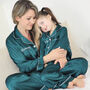 Personalised Girl's Green Satin Pyjama's, thumbnail 2 of 6