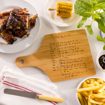 Personalised Handwriting Recipe Chopping Board For Him, 5 of 9