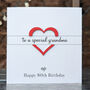 Personalised 80th Birthday Card For Grandma – Special Elegant Keepsake – Handmade Gift For Grandmother, Milestone Greeting Card, thumbnail 1 of 4